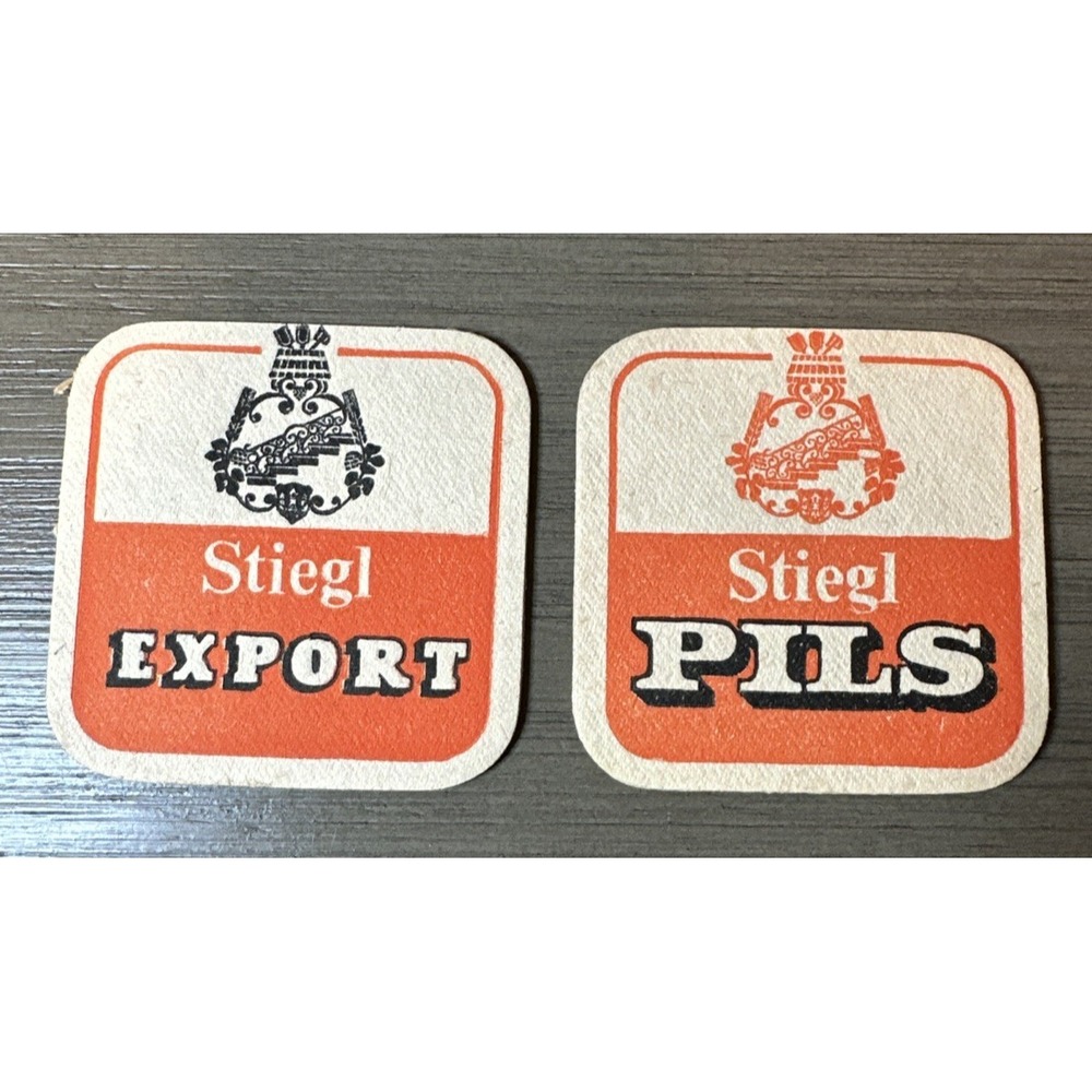 Set of Two Stiegl Pils Export Drink Beer Coasters